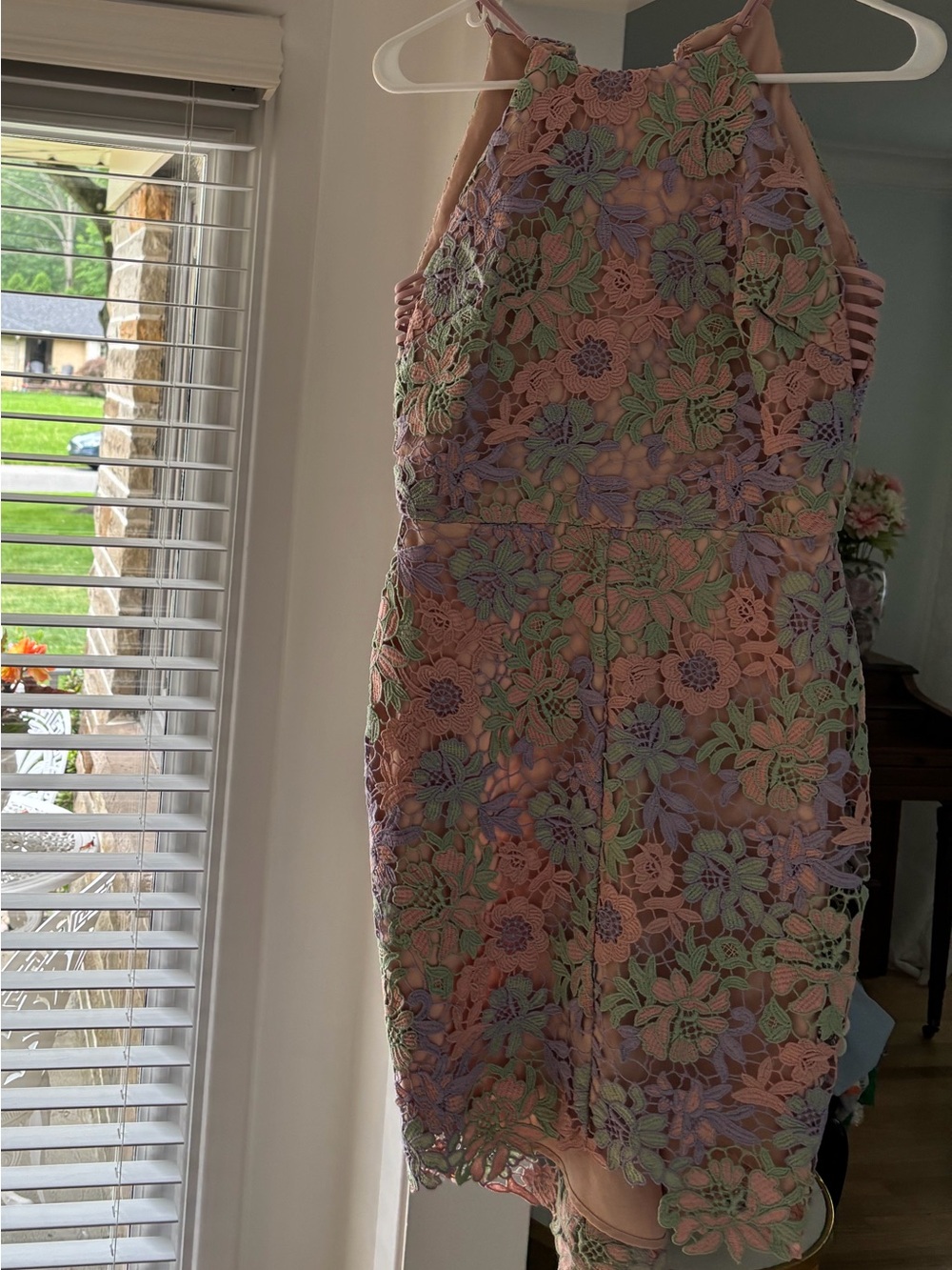 Gianni Bini Floral Lace Halter multicolored